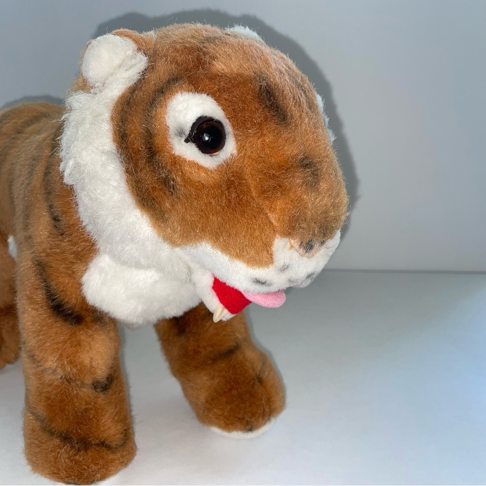 Vintage Stuffed Tiger With Smile